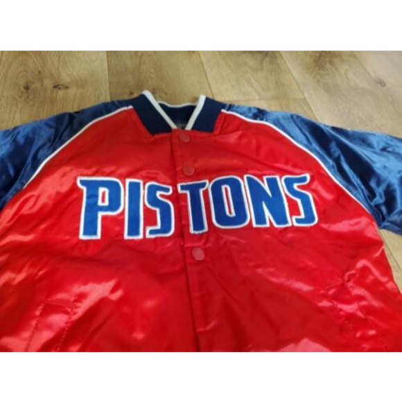 🔥Vintage Nike Team NBA Jacket Detroit Pistons Red Kids 5 Throwback 🔥 - Picture 2 of 7